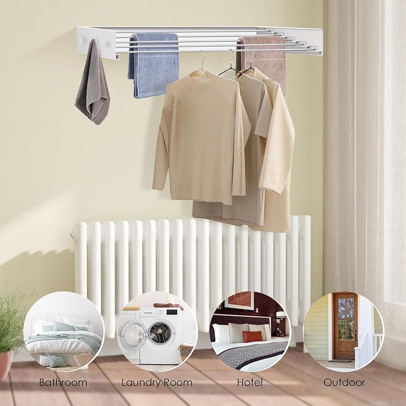 Wall Mounted Foldable Clothing Rack - SPACIOFY