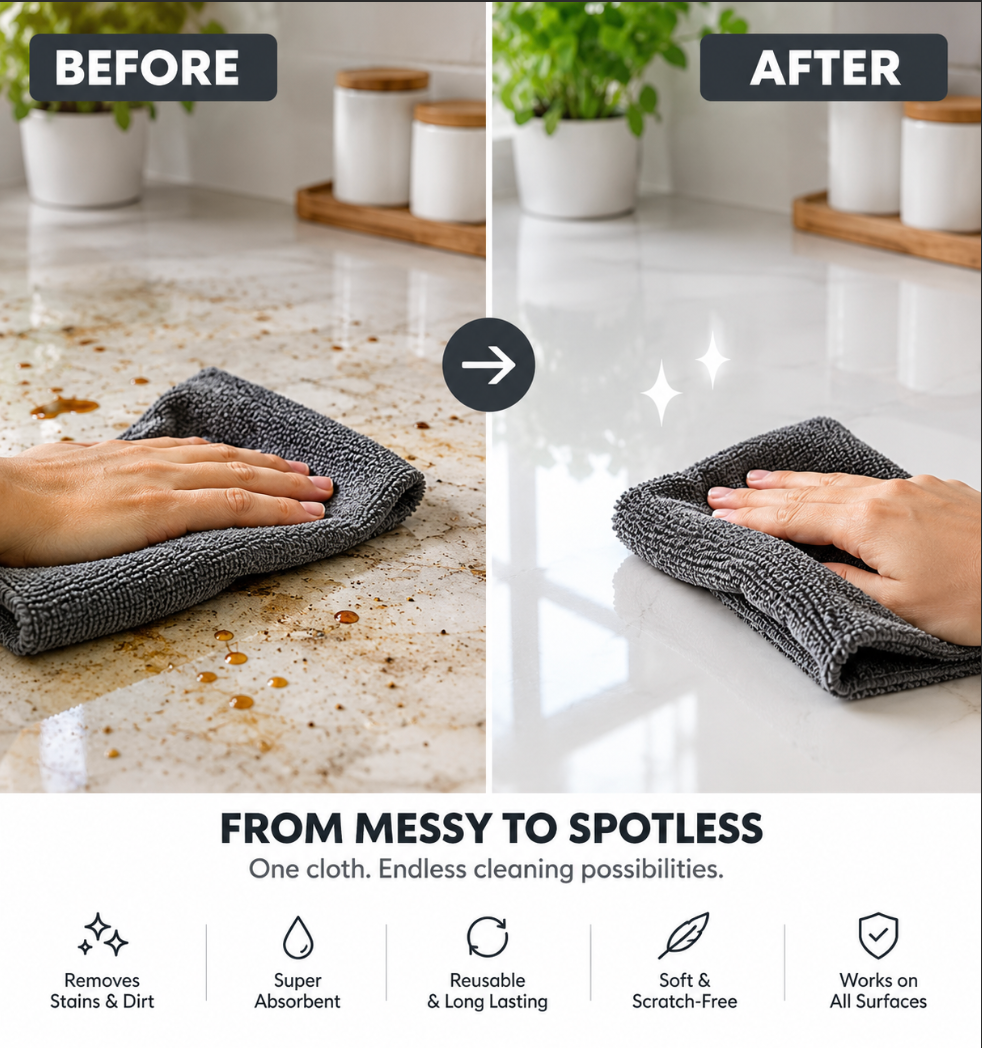 Reusable Microfiber Cleaning Cloth Roll